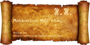 Matkovics Márta névjegykártya